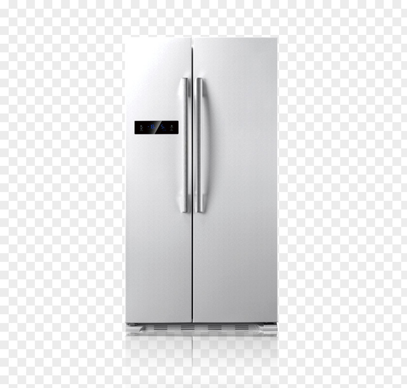 Silver Simple Electronic Screen On The Door Refrigerator Home Appliance PNG