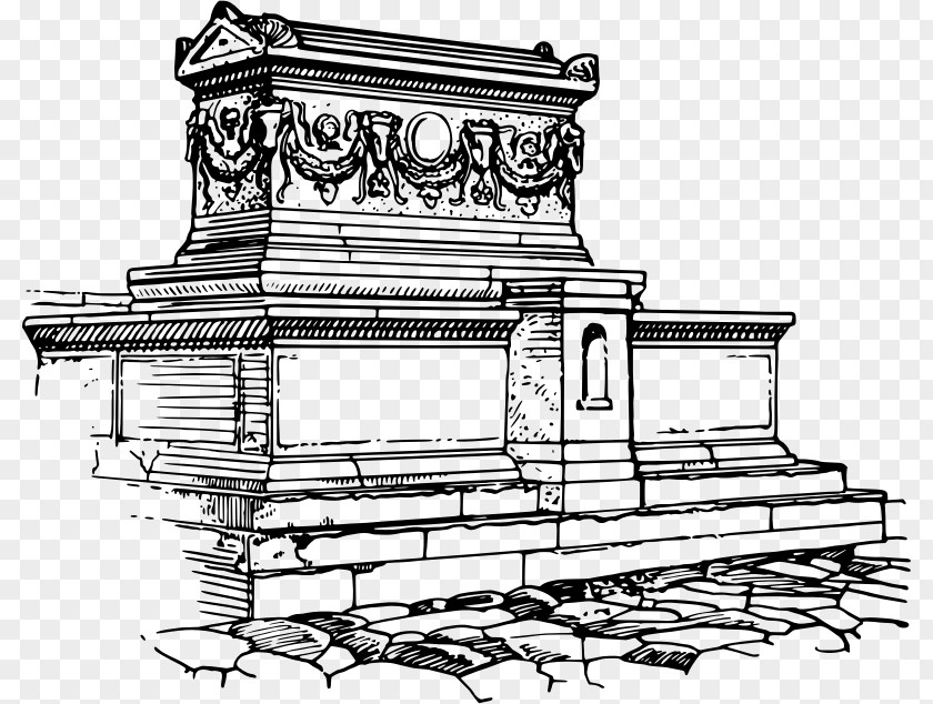 Cemetery Sarcophagus Drawing Line Art Sketch PNG