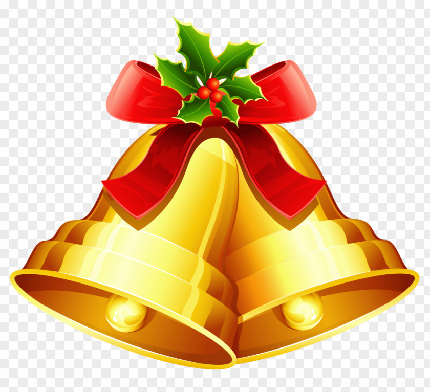 Christmas Golden Bells Ornament Clipart Jingle Clip Art PNG