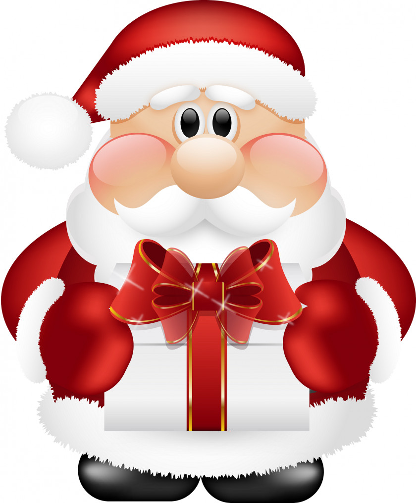 Christmas Santa Claus Reindeer Gift Clip Art PNG