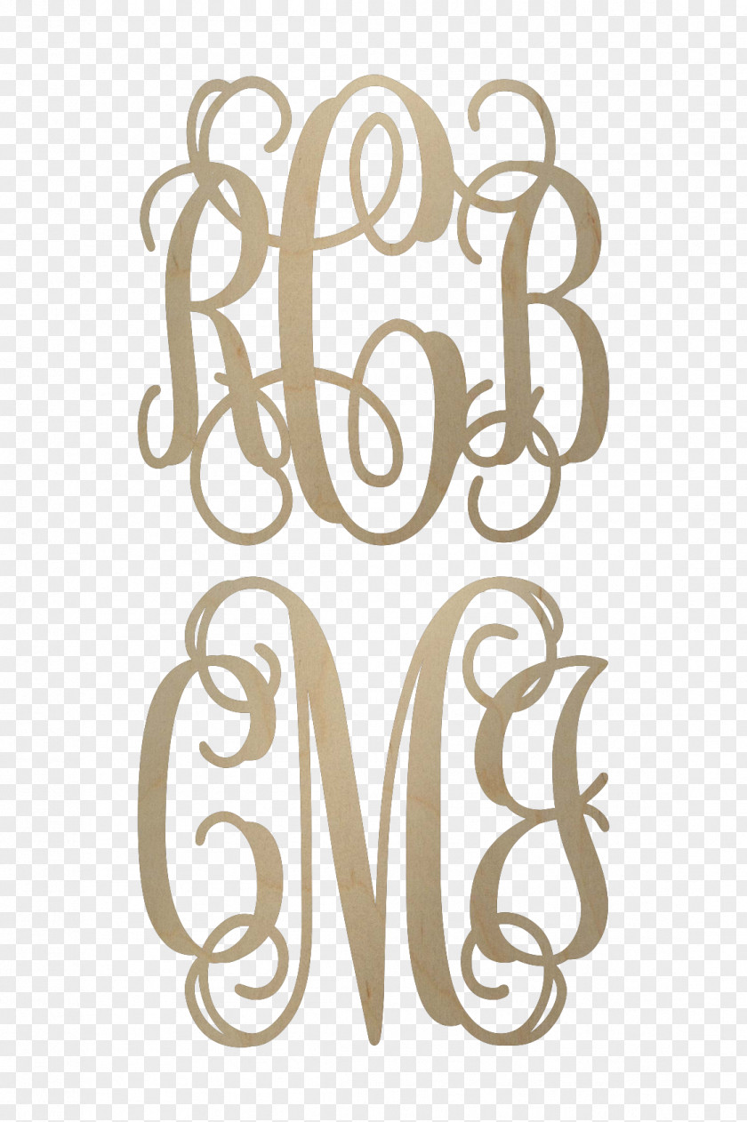 Initials Monogram Initial Letter Decal PNG