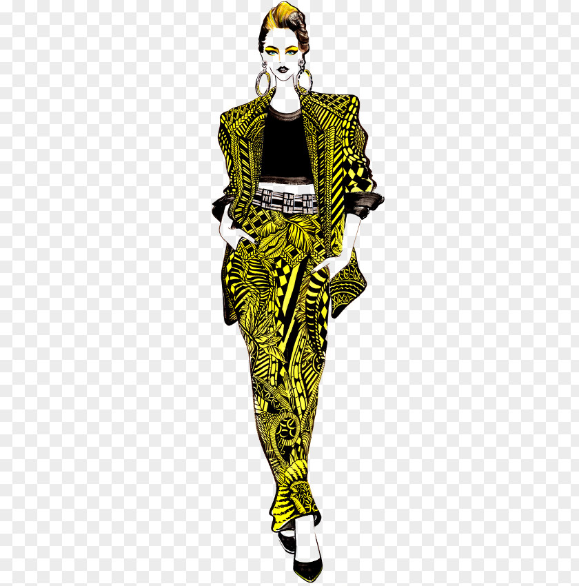 Model Fashion Illustration Illustrator Balmain PNG