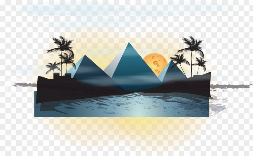 The Pyramid Vector In Desert PNG