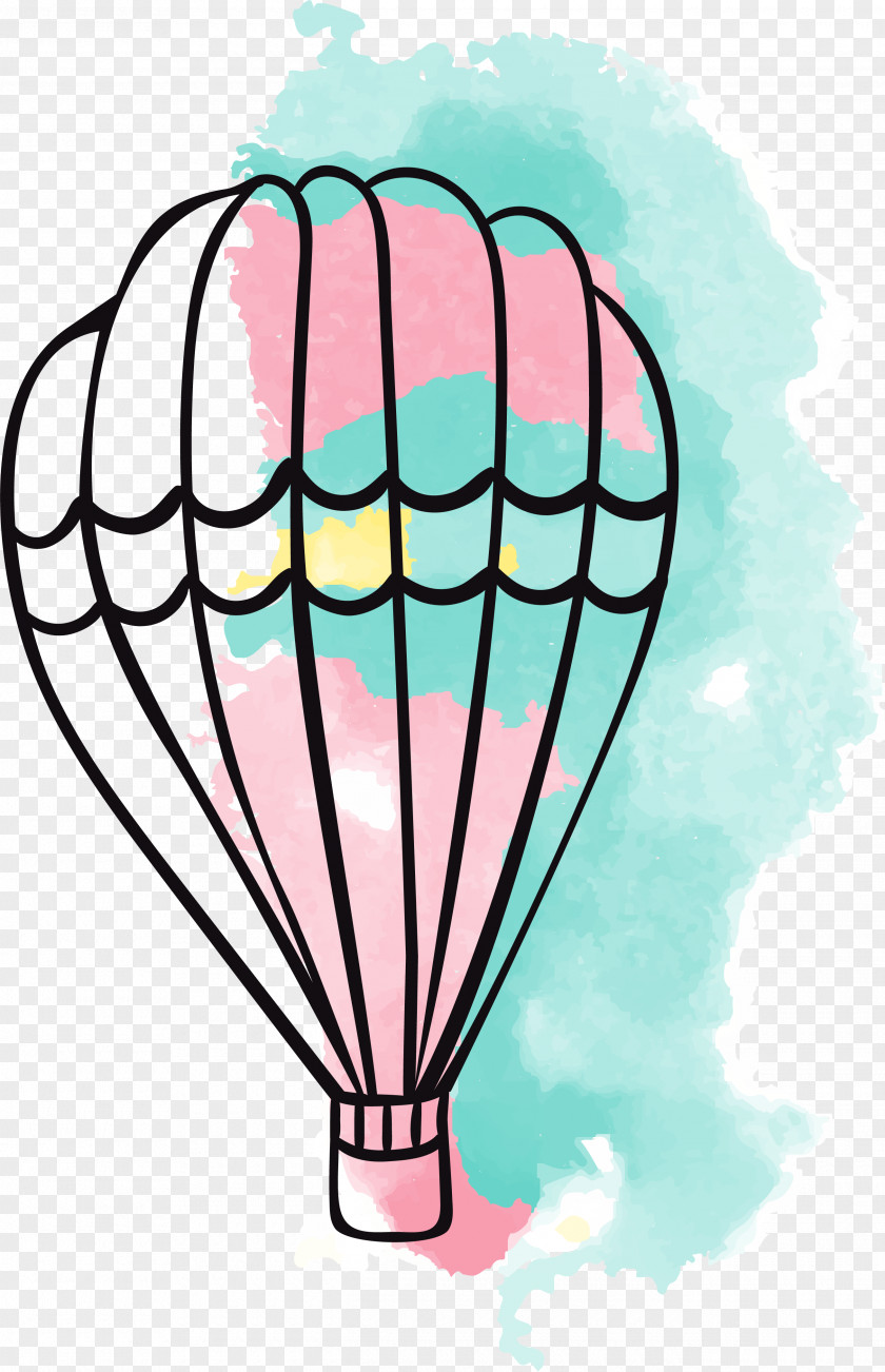 Watercolor Balloon Airplane Hot Air Painting Clip Art PNG