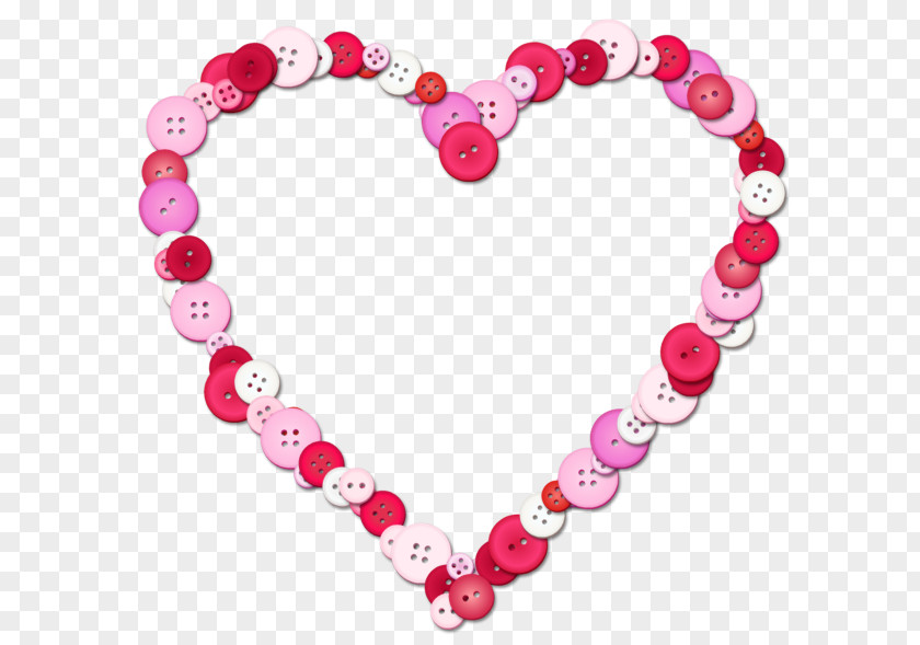 With Pink Heart-shaped Buttons Formed Button PNG