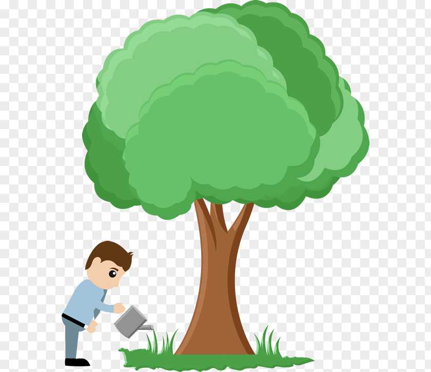 Save Water Tree Cartoon Drawing PNG