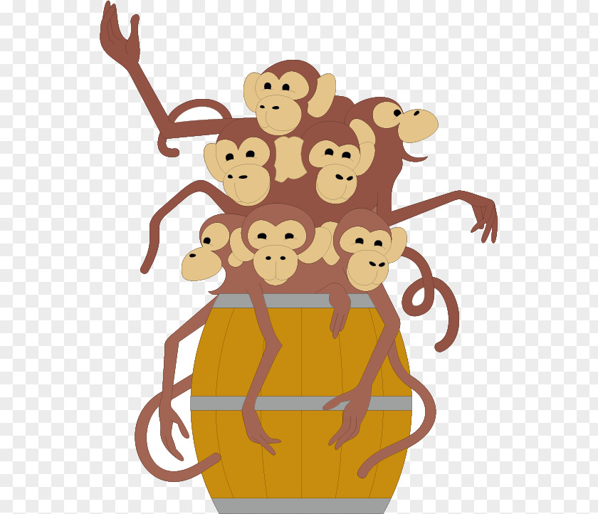 Vector Barrel Of Monkeys Paper Clip Art PNG