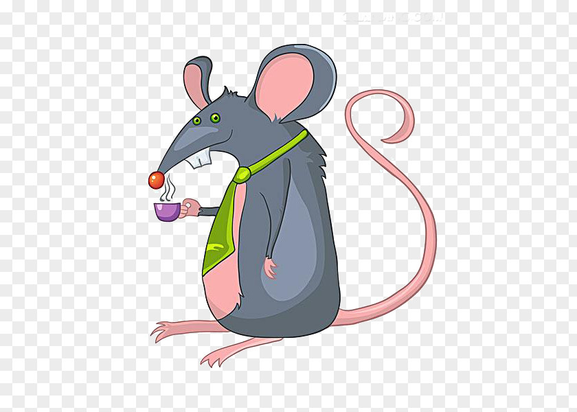 Cartoon Creative Mouse Tea Rat Illustration PNG