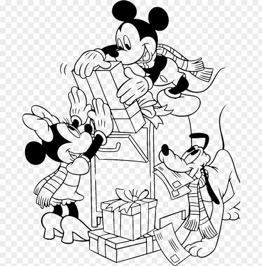 Christmas Mouse Pictures Mickey Minnie Santa Claus Coloring Book PNG