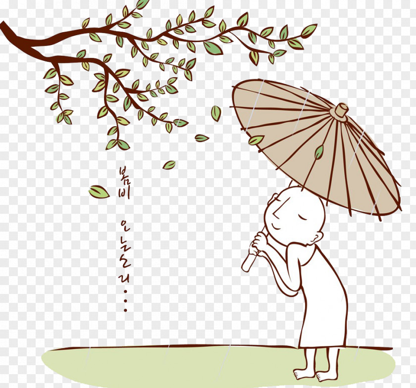 An Umbrella Man Xiehouyu Oshu014d Illustration PNG