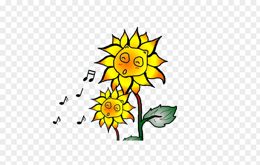Singing Sunflower Visual Arts Clip Art PNG