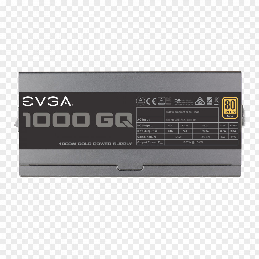 Computer Power Supply Unit EVGA Corporation 80 Plus Converters 210-GQ-1000-V2 GQ PNG