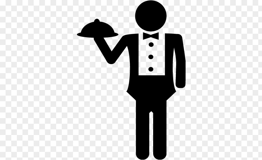 Hotel Waiter Black And White Clip Art PNG