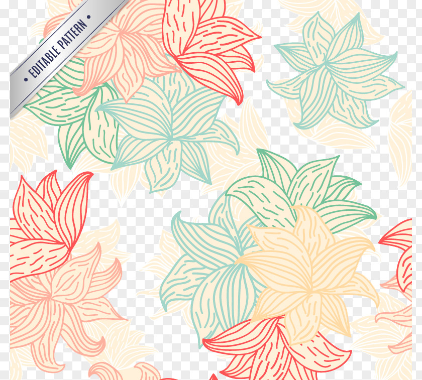 Abstract Painted Floral Design Vector Material Flower Clip Art PNG