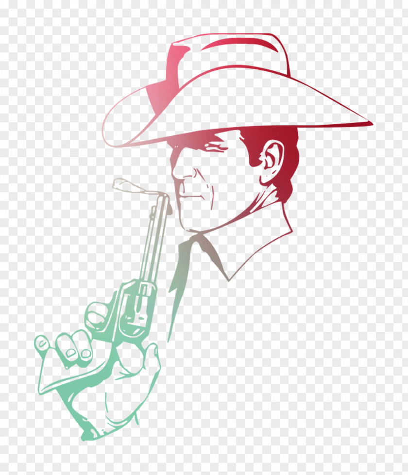 Cowboy American Frontier Smoking Gun Vector Graphics PNG