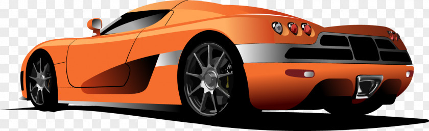 Vector Realistic Orange Sports Car Luxury Vehicle Royalty-free PNG