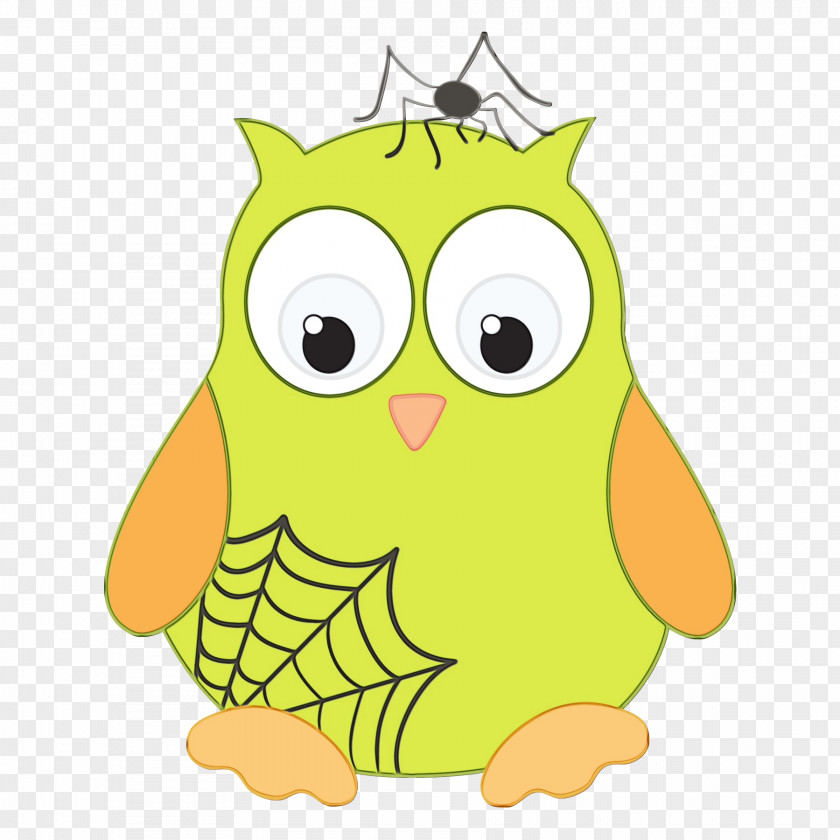 Bird Green Cartoon Yellow Owl PNG