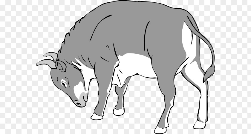Bw Animal Clip Art Openclipart Free Content Cattle Vector Graphics PNG