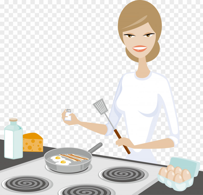 Cartoon To Eat Women Breakfast Illustration PNG