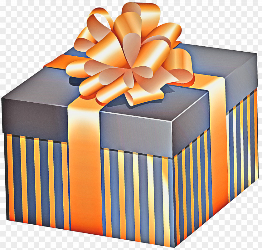 Present Orange Birthday Gift Box PNG
