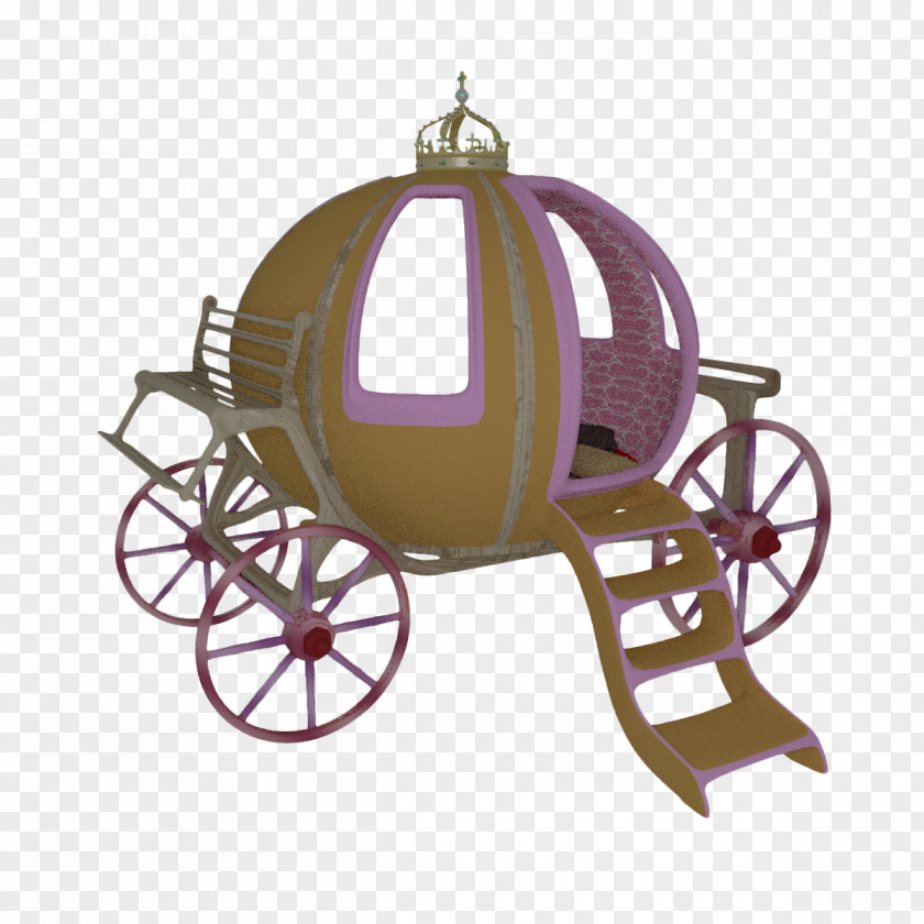 Three Dimensional Cartoon Pumpkin Carriage Cinderella 3D Modeling Computer Graphics PNG