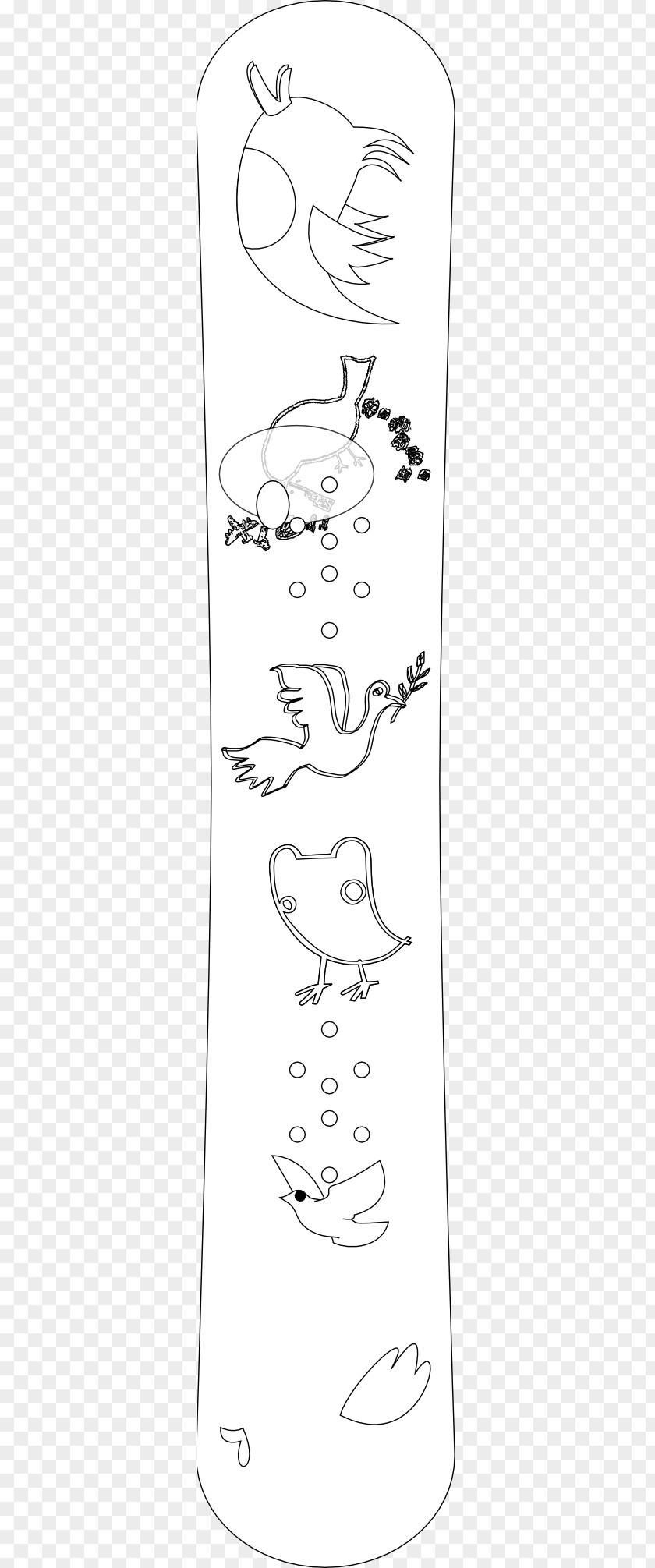 Dove Line Art Black And White Coloring Book Illustration PNG