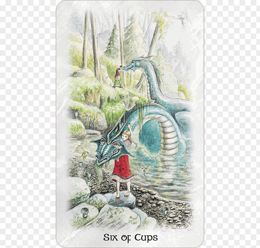 Dragon A Guide To The Celtic Tarot Six Of Cups Suit PNG
