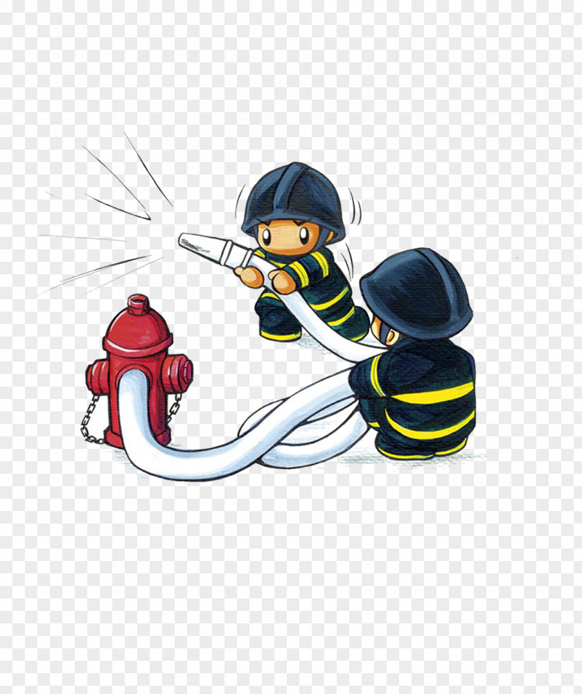 Fire Police Firefighter Firefighting Cartoon Officer PNG