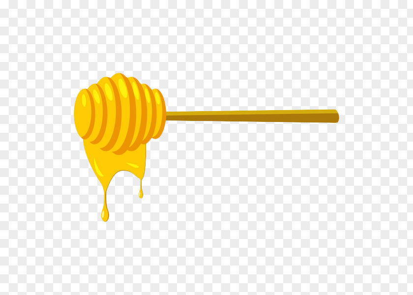 Yellow Hand Drawn Vector Honey Stirring Stick Royalty-free Cartoon Illustration PNG
