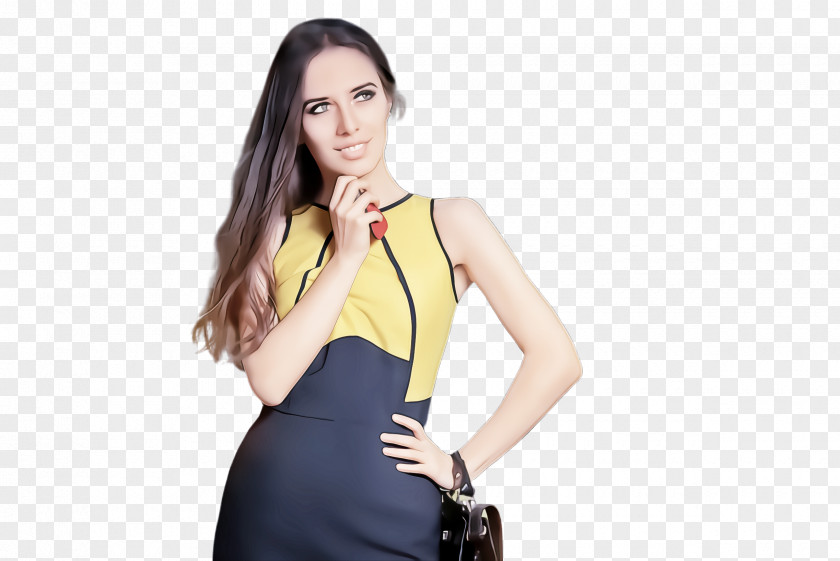 Photo Shoot Formal Wear Fashion Model Clothing Yellow Dress Shoulder PNG