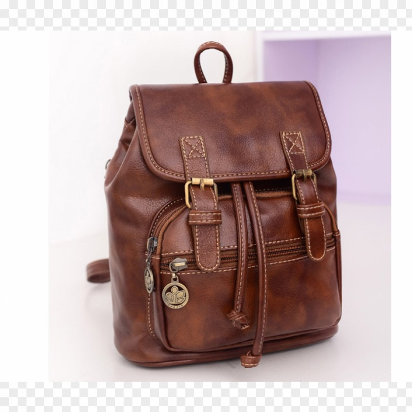 Woman Backpack Handbag Leather Vintage PNG