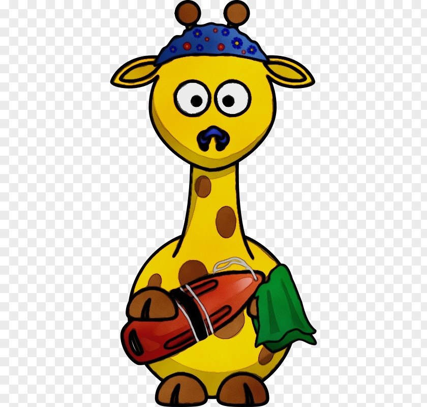 Fictional Character Happy Giraffe Giraffidae Yellow Cartoon Clip Art PNG