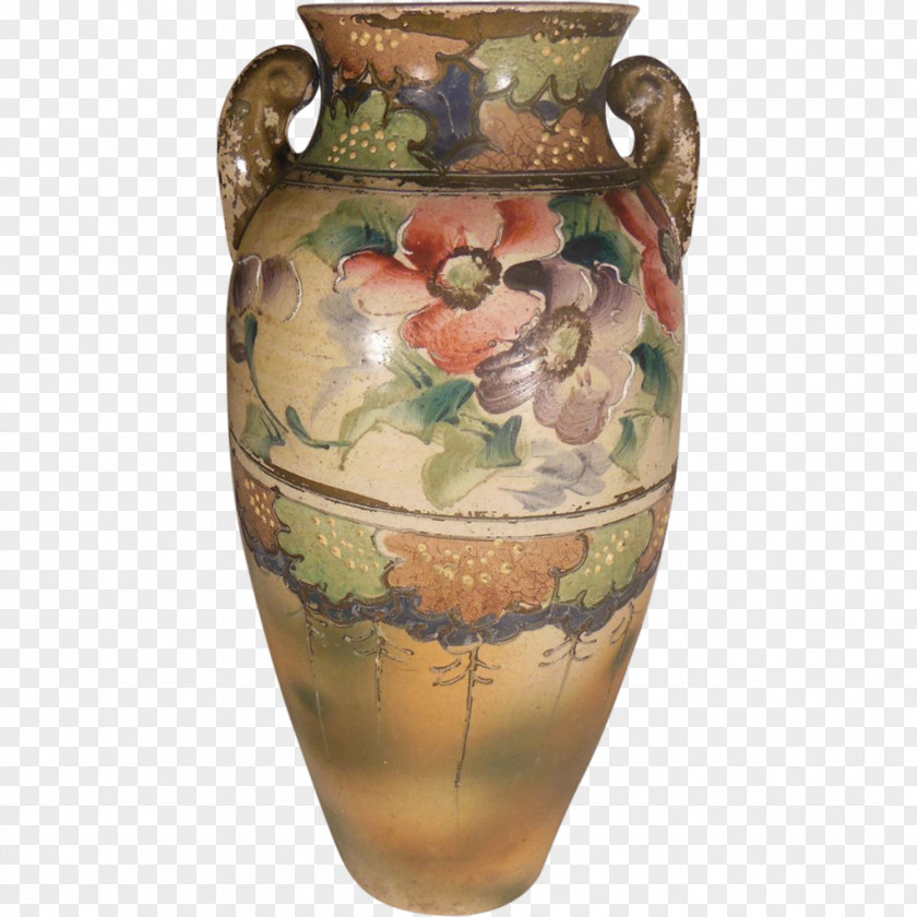 Hand-painted Flower Material Vase Ceramic Pottery Pitcher Urn PNG