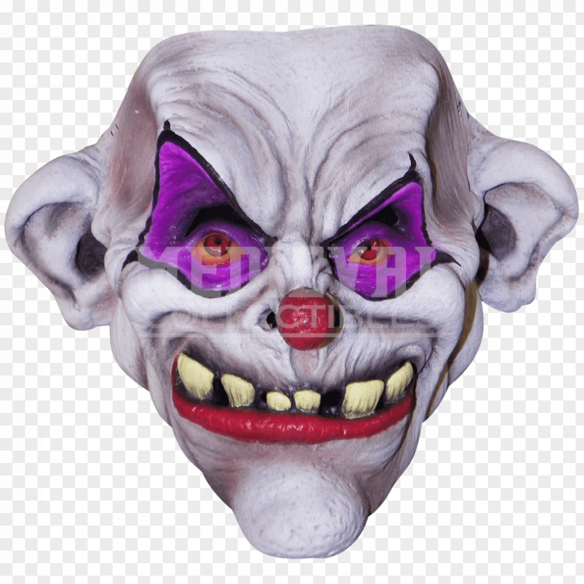 Mask Evil Clown Costume Halloween PNG