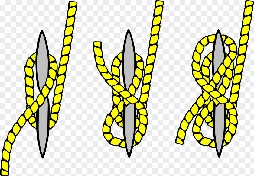 Yellow Rope Knot Cleat Clove Hitch Sailing PNG