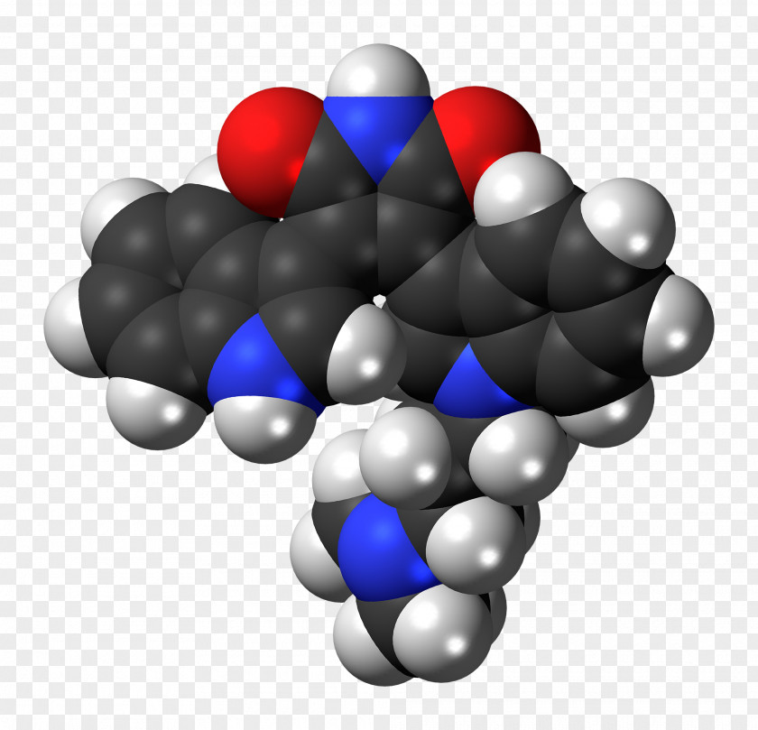 Bisindolylmaleimide Chemical Compound Space-filling Model Pyrrole Organic PNG