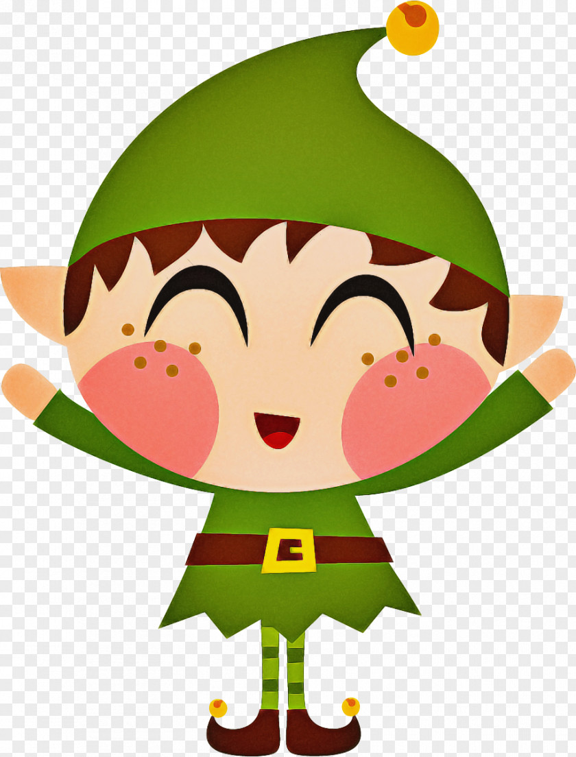 Christmas Elf Green Cartoon PNG