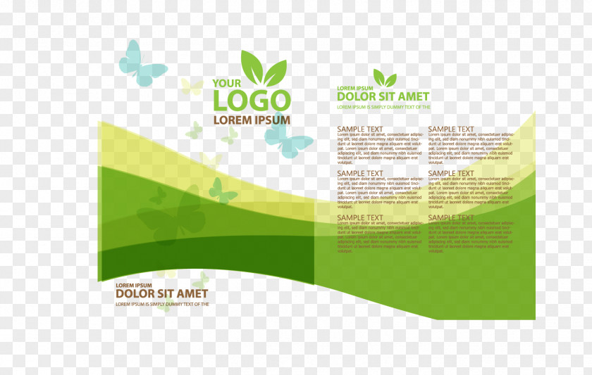 Fresh Green Leaves Pictures Brochure Template Download PNG
