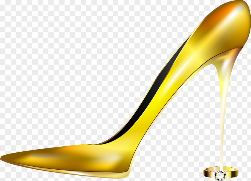 Gold High Heels High-heeled Footwear Shoe PNG