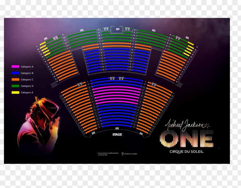 Mandalay Bay Michael Jackson One By Cirque Du Soleil Jackson: Ticket Seating Plan PNG