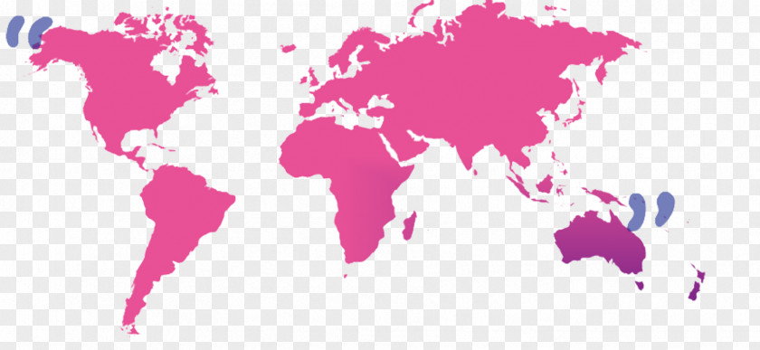 Pink World Map Wall Decal PNG
