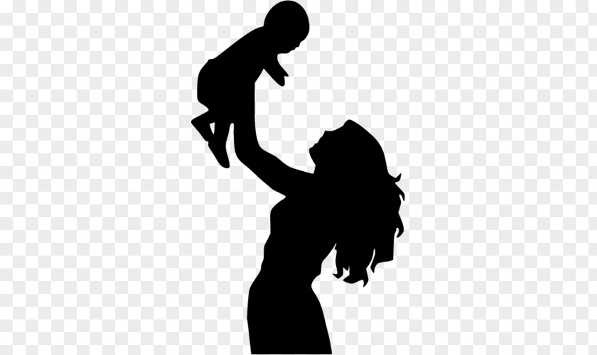 Silhouette Mother Daughter Infant Clip Art PNG