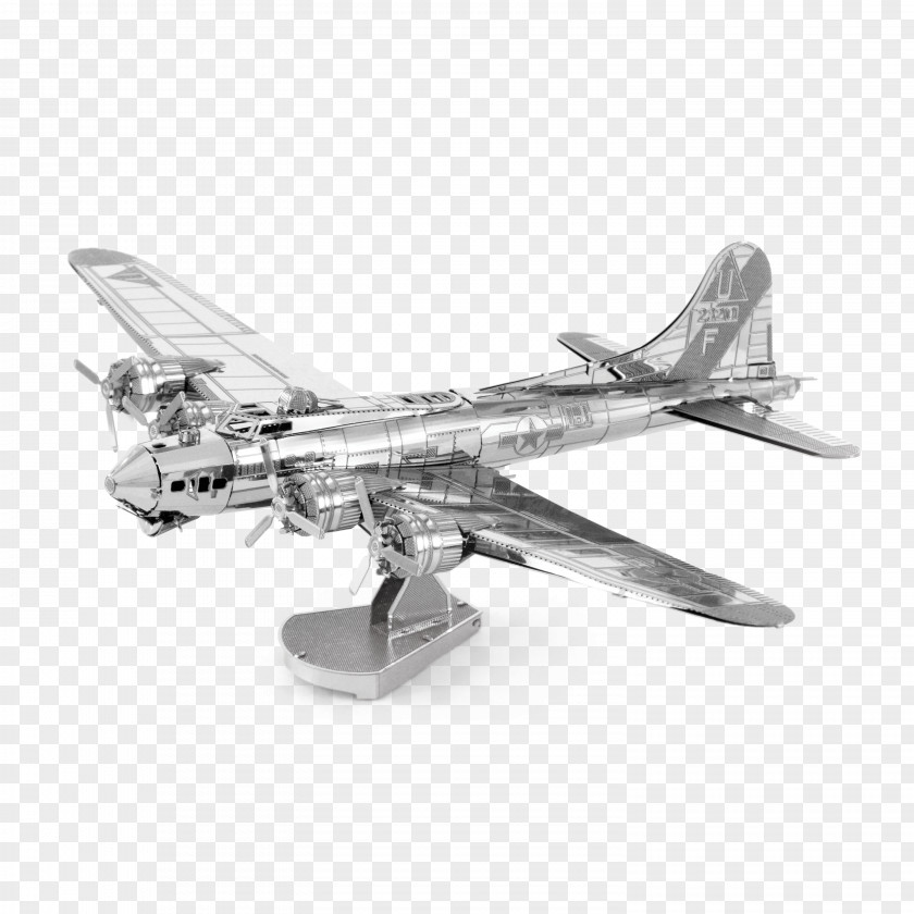 Airplane Boeing B-17 Flying Fortress B-17G Heavy Bomber Fascinations Metal Earth 3D Laser Cut Model PNG