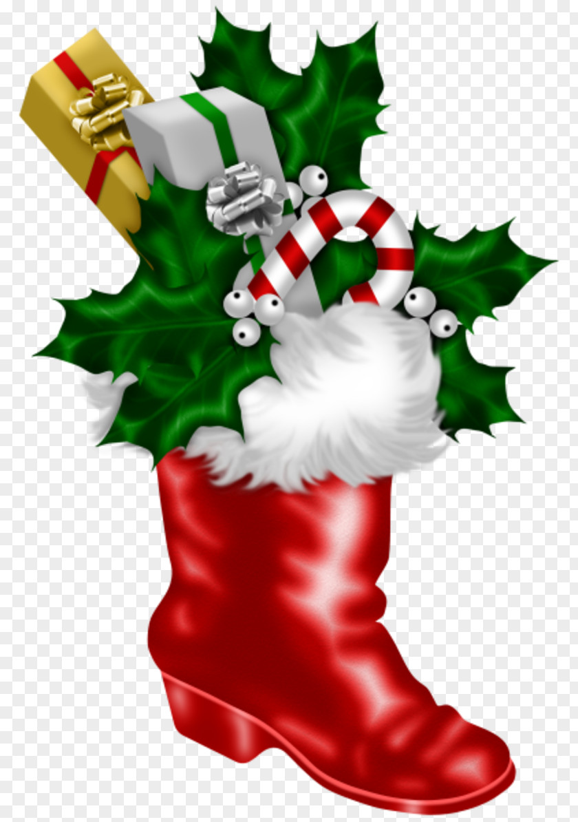 Santa Claus Christmas Day Gift Sock PNG