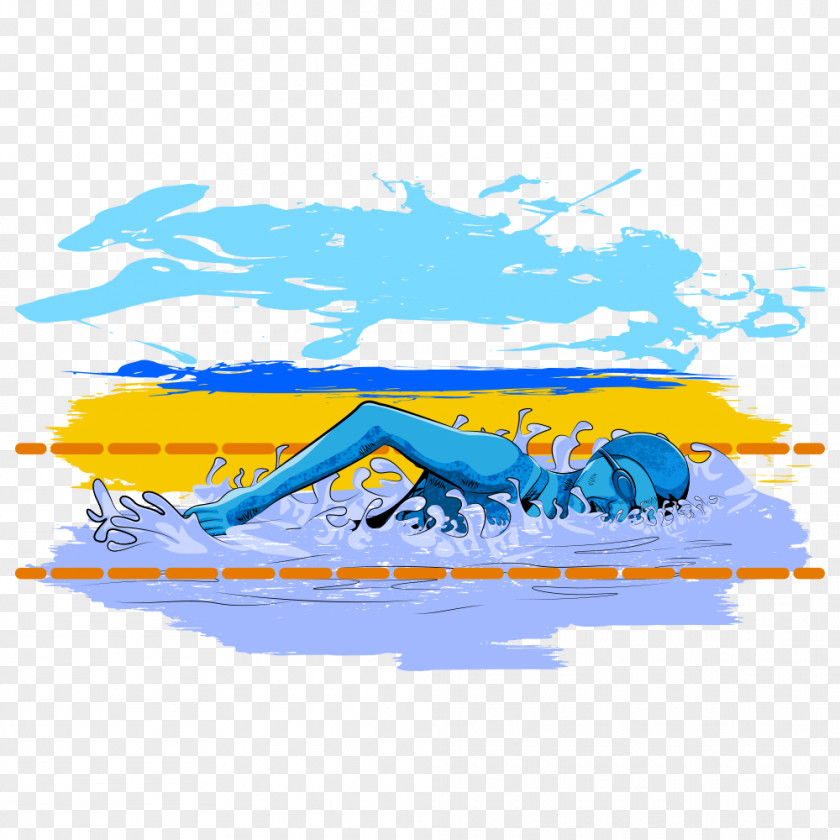 Swim Cartoon Swimming Pool PNG