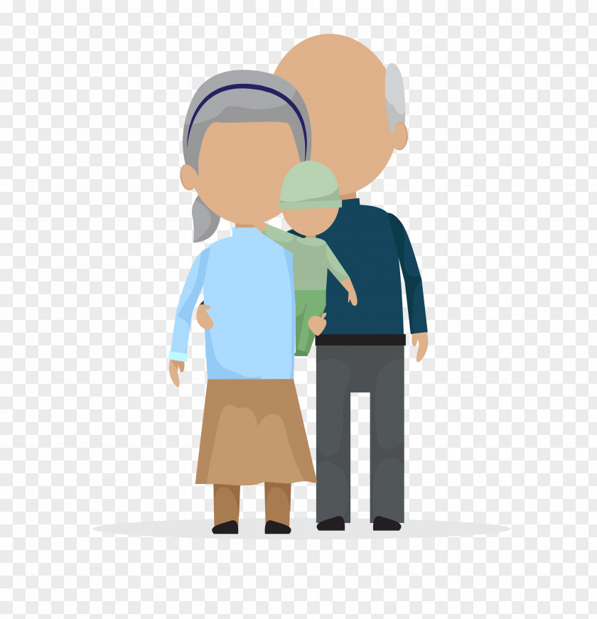Vector Cartoon Adult Child Picture Old Age PNG