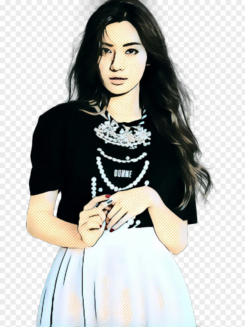 Fashion Model Sleeve Hair Black Long Dress PNG
