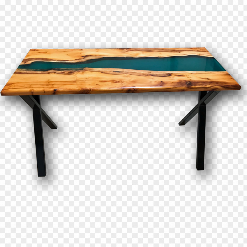 Live Edge Dining Table Desk River Wood PNG
