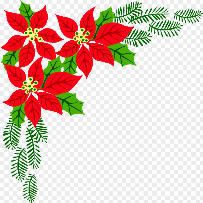Poinsettia Christmas Flower Clip Art PNG