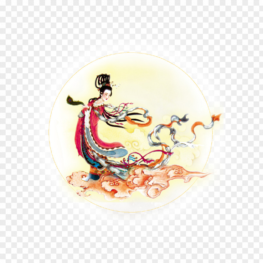 Chang E On The Clouds PNG